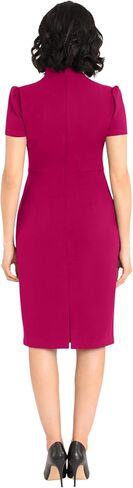 Maggy London Women's Midi Short Sleeve Sheath with Neck Tie Career Office Work Wear in Saudi Arabia