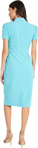 Maggy London Women's Midi Short Sleeve Sheath with Neck Tie Career Office Work Wear in Saudi Arabia