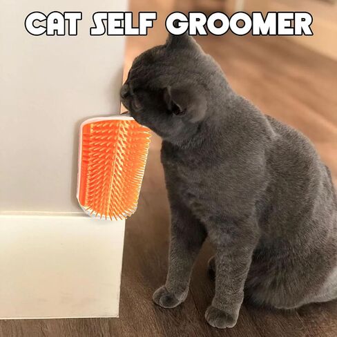 Cat Self Groomer, Cat Grooming Brush, Cat Puppy Scratcher, Wall Corner Groomers Soft Grooming Brush Cat Puppy Massage Combs (2 Blue + 2 Gray) in Saudi Arabia