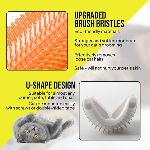 Cat Self Groomer, Cat Grooming Brush, Cat Puppy Scratcher, Wall Corner Groomers Soft Grooming Brush Cat Puppy Massage Combs (2 Blue + 2 Gray) in Saudi Arabia