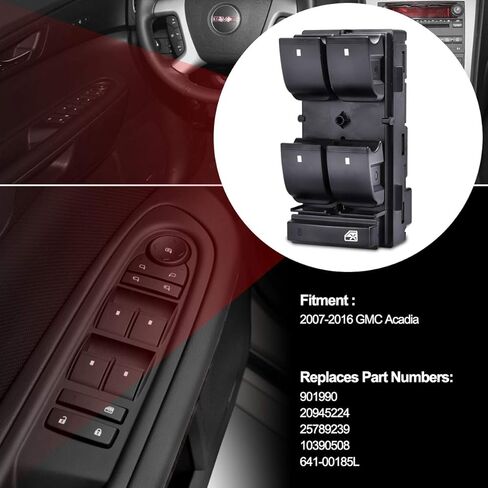 مفتاح نافذة رئيسي لجانب السائق لـ GMC Acadia 2007-2016 استبدال #20945224 901990 in Kuwait