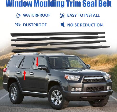 4Pcs Weatherstrip,Window Moulding Trim Seal Belt Compatible with Honda Accord 2003-2007,Replace# 72950-SDA-A01 72910-SDA-A01 72910-SDA-A01 72950-SDA-A01 in Kuwait
