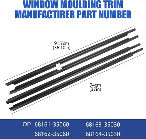 4Pcs Weatherstrip,Window Moulding Trim Seal Belt Compatible with Honda Accord 2003-2007,Replace# 72950-SDA-A01 72910-SDA-A01 72910-SDA-A01 72950-SDA-A01 in Kuwait