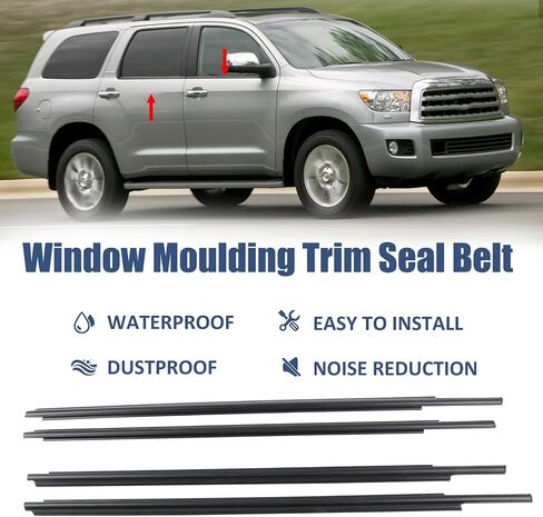4Pcs Weatherstrip,Window Moulding Trim Seal Belt Compatible with Honda Accord 2003-2007,Replace# 72950-SDA-A01 72910-SDA-A01 72910-SDA-A01 72950-SDA-A01 in Kuwait
