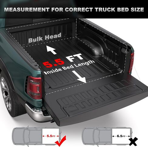 غطاء سرير تونيو ناعم قابل للطي متوافق مع 2015-2024 Ford F-150 F150 Styleside (ليس من أجل Flareside)، سرير قصير بطول 5.5أقدام - 66 بوصة (نمط عاكس) in Kuwait
