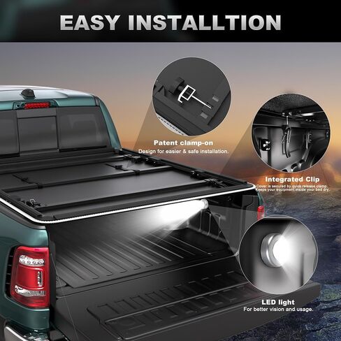غطاء سرير تونيو ناعم قابل للطي متوافق مع 2015-2024 Ford F-150 F150 Styleside (ليس من أجل Flareside)، سرير قصير بطول 5.5أقدام - 66 بوصة (نمط عاكس) in Kuwait