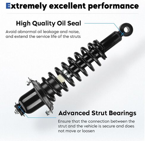 Rear Struts Assembly Fit for Toyota Corolla/Matrix (FWD）2003-2008, for Pontiac Vibe 2003-2008, Shock Absorber & Sway Bar End Link Replace for 171373L K90433 （4Pcs） in Saudi Arabia