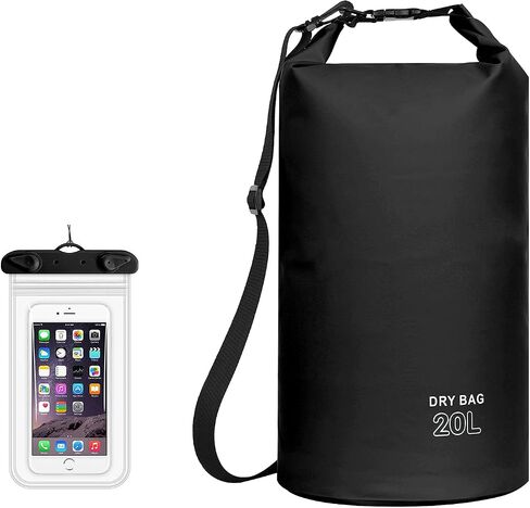 Heighco-Waterproof Dry Bag for Women Men-Roll Top Dry Sack Keeps Gear Dry For Camping, Beach, Fishing, Hiking, Kayaking,Rafting,Skiing,Snowboarding and Boating with Waterproof Phone Case (Yellow, 20L) in Saudi Arabia