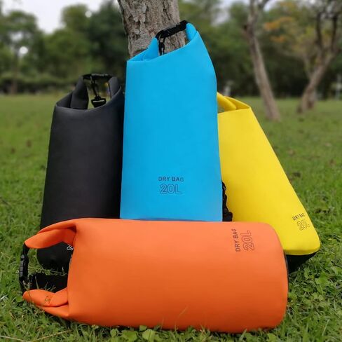 Heighco-Waterproof Dry Bag for Women Men-Roll Top Dry Sack Keeps Gear Dry For Camping, Beach, Fishing, Hiking, Kayaking,Rafting,Skiing,Snowboarding and Boating with Waterproof Phone Case (Yellow, 20L) in Saudi Arabia
