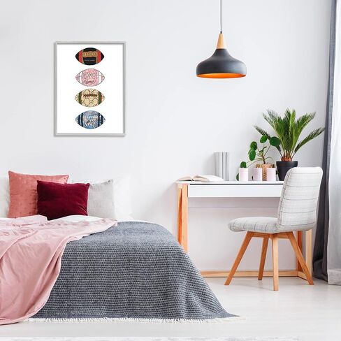 Stupell Industries Trendy Glam Footballs Patterned Chic Fashion Designs Framed Wall Art, Design By Amelia Noyes in Saudi Arabia