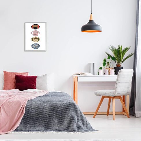 Stupell Industries Trendy Glam Footballs Patterned Chic Fashion Designs Framed Wall Art, Design By Amelia Noyes in Saudi Arabia
