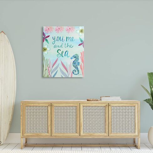 Stupell Industries You, Me & Sea Romanic Beach Lover Ocean Life Phrase Floating Framed Wall Art, Design By Katie Doucette in Saudi Arabia