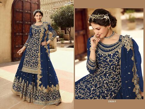 بدلة حفلات على الطراز الهندي/الباكستاني مطرزة من Salwar Kameez Sharara جاهزة للارتداء in Kuwait