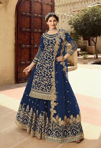 بدلة حفلات على الطراز الهندي/الباكستاني مطرزة من Salwar Kameez Sharara جاهزة للارتداء in Kuwait