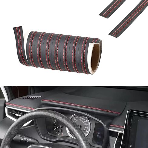 1 Pack 2M/6.56Ft Car Interior Trim Strip, DIY Car Molding Leather Trim Line, Door Dashboard Seam Strips, Universal Auto Body Modified Strips (Black) in Saudi Arabia