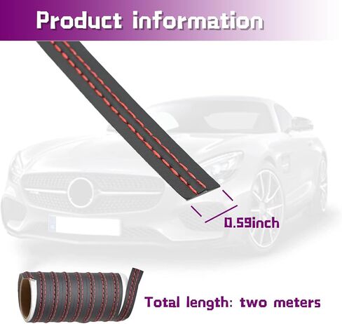1 Pack 2M/6.56Ft Car Interior Trim Strip, DIY Car Molding Leather Trim Line, Door Dashboard Seam Strips, Universal Auto Body Modified Strips (Black) in Saudi Arabia
