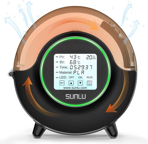 [with Fan] SUNLU Official 3D Printer Filament Dryer S2, Filament Storage Dehydrator for 3D Printing, Built-in Fan, Dryer Box S2 for PLA Nylon PA ABS PETG 1.75 2.85 3.00mm, Black in Saudi Arabia