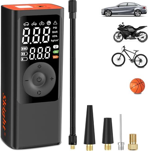 Tire Inflator Portable Air Compressor,Cordless 150 PSI LCD Pressure Gauge Electric Air Pump for Car,Motorcycle,Bicycle Tires and Balls in Saudi Arabia