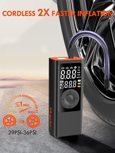 Tire Inflator Portable Air Compressor,Cordless 150 PSI LCD Pressure Gauge Electric Air Pump for Car,Motorcycle,Bicycle Tires and Balls in Saudi Arabia