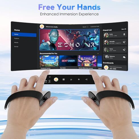 مقابض تحكم CloudValley لجهاز Meta Oculus Quest 3 مع [أشرطة مفصل قابلة للتعديل + قناع مضاد للغسق]، ملحقات مقبض من جلد البولي يوريثان غير قابلة للانزلاق، أشرطة أصلية مريحة 1:1 تناسب الأيدي الصغيرة والمتوسطة in Kuwait