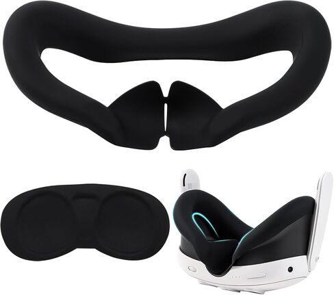 متوافق مع ملحقات Meta Quest 3، غطاء الوجه السيليكون Quest 3، غطاء سماعة الرأس VR Shell، غطاء مقابض التحكم لـ Quest 3، غطاء العدسة الواقي، مجموعة غطاء السيليكون لـ Meta Quest 3 in Kuwait