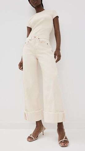 بنطال جينز Lasso نسائي مريح بأساور من B Sides in Kuwait