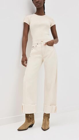 بنطال جينز Lasso نسائي مريح بأساور من B Sides in Kuwait