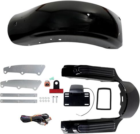 LED Rear Fender System Replacement for Touring Electra Street Glide Road King Road Glide 2014-2022 CVO Style Rear Fender Kit Black in Saudi Arabia