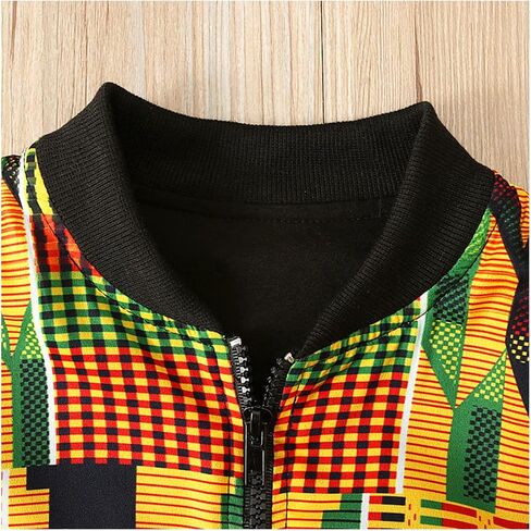 Giovacker Baby Girls Fall Winter African Style Coats 2Pcs Outfits Set Zipper Jacket and Skirt in Saudi Arabia