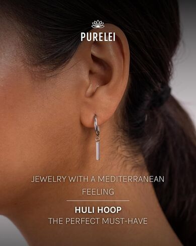 أقراط PURELEI® Huli Hoop - مجوهرات من الفولاذ المقاوم للصدأ - أقراط مقاومة للماء للنساء - قطر 0,61 بوصة - مجوهرات عصرية لمظهرك الفردي in Saudi Arabia