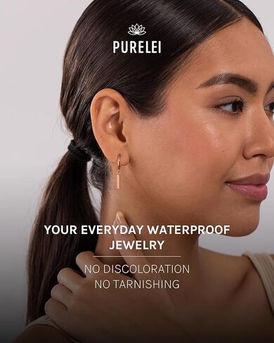 أقراط PURELEI® Huli Hoop - مجوهرات من الفولاذ المقاوم للصدأ - أقراط مقاومة للماء للنساء - قطر 0,61 بوصة - مجوهرات عصرية لمظهرك الفردي in Kuwait