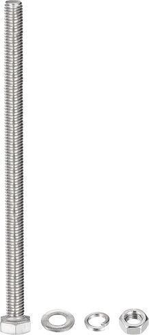 uxcell M8 x 130mm Hex Head Screws Bolts, Nuts, Flat & Lock Washers Kits, 304 Stainless Steel Fully Thread Hexagon Bolts 5 Sets in Saudi Arabia