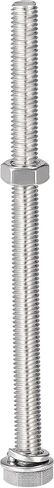 uxcell M8 x 130mm Hex Head Screws Bolts, Nuts, Flat & Lock Washers Kits, 304 Stainless Steel Fully Thread Hexagon Bolts 5 Sets in Saudi Arabia