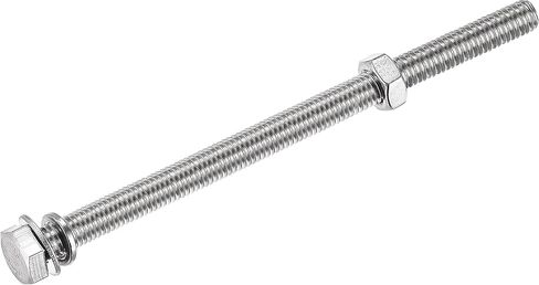 uxcell M8 x 130mm Hex Head Screws Bolts, Nuts, Flat & Lock Washers Kits, 304 Stainless Steel Fully Thread Hexagon Bolts 5 Sets in Saudi Arabia