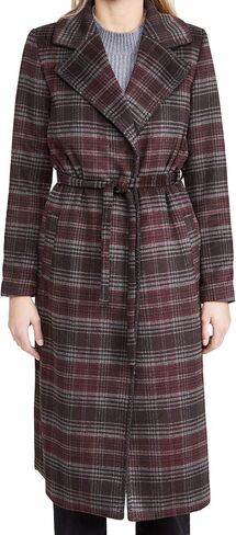 PAIGE Women's Austina Wool Knee Length Self Belt Coat, Merlot Multi, M in Saudi Arabia