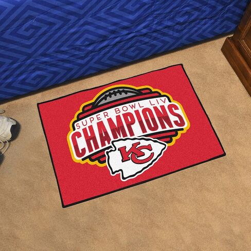 سجادة FANMATS Kansas City Chiefs Super Bowl LIV Champions Accent مقاس 19 بوصة × 30 بوصة in Saudi Arabia