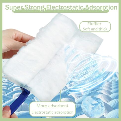 إعادة تعبئة منفضة TCASH متوافقة مع منفضة سويفر، 30 قطعة 180 عبوة منفضة شديدة التحمل، مجموعة منفضة غبار متعددة الأسطح شديدة التحمل + مقبض واحد، عبوات بديلة منفضة لتنظيف الأثاث in Kuwait