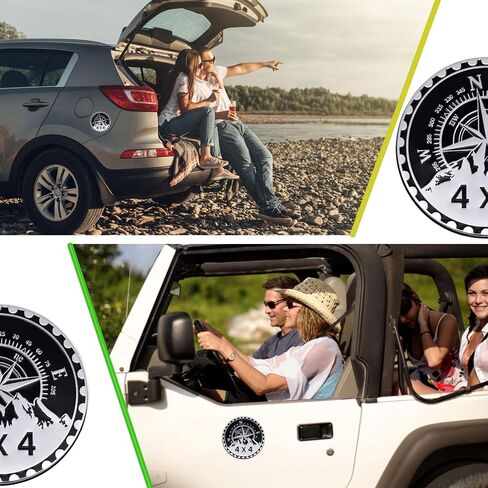 2 PCS Car Emblem, 4 x 4 Metal Automotive Badge, 3D Round Metal Car Badges Emblems, Car Badge Decals Stickers Compatible with Jeep Wrangler Vehicles Trucks SUV RV (2NG AMENDMENT) in Saudi Arabia