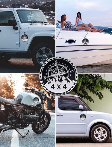 2 PCS Car Emblem, 4 x 4 Metal Automotive Badge, 3D Round Metal Car Badges Emblems, Car Badge Decals Stickers Compatible with Jeep Wrangler Vehicles Trucks SUV RV (2NG AMENDMENT) in Saudi Arabia
