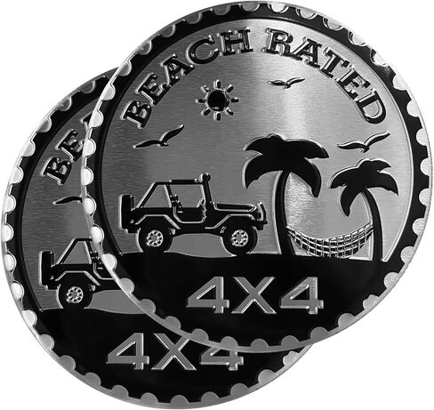 2 PCS Car Emblem, 4 x 4 Metal Automotive Badge, 3D Round Metal Car Badges Emblems, Car Badge Decals Stickers Compatible with Jeep Wrangler Vehicles Trucks SUV RV (2NG AMENDMENT) in Saudi Arabia