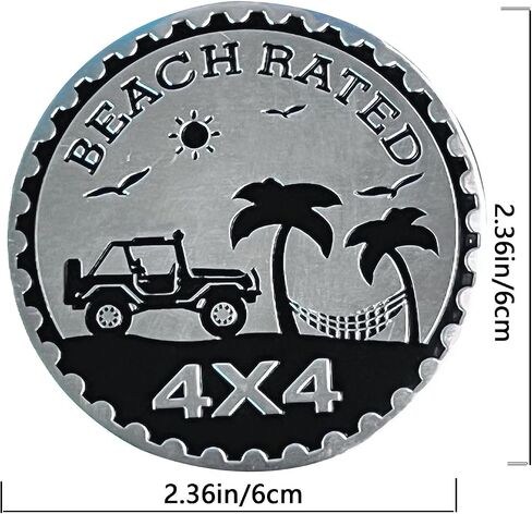2 PCS Car Emblem, 4 x 4 Metal Automotive Badge, 3D Round Metal Car Badges Emblems, Car Badge Decals Stickers Compatible with Jeep Wrangler Vehicles Trucks SUV RV (2NG AMENDMENT) in Saudi Arabia