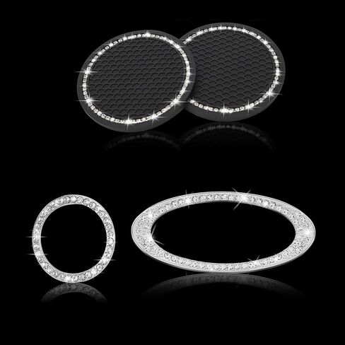 غطاء زر إيقاف تشغيل المحرك اللامع متوافق مع Hyundai Elantra Sonata Accent Tucson Palisade Nexo Kona Ioniq Veloster Azera Santa Car Logo ملصق شعار مجموعة الملحقات الداخلية in Kuwait