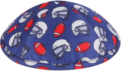 Zion Judaica Sports Kippah للبالغين والأولاد نمط Ballgame Kippot مقاس 6 بوصات Skullcap Yamaka للبار/Bat Mitzvah Chuppah Wedding in Kuwait