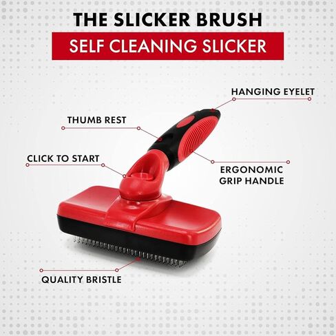 Dog Grooming Kit | Shedding Brush Dog Hair | Self Cleaning Slicker Brush for Dogs & Cats | Pro Grooming Dog Brush Effectively Reduces Shedding Fur | Pet Hair Remover Brush Gloves | Dog Brush Set in Kuwait
