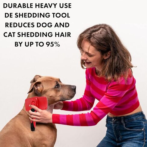 Dog Grooming Kit | Shedding Brush Dog Hair | Self Cleaning Slicker Brush for Dogs & Cats | Pro Grooming Dog Brush Effectively Reduces Shedding Fur | Pet Hair Remover Brush Gloves | Dog Brush Set in Kuwait