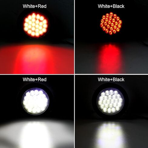 8 قطع مصابيح LED مستديرة للمقطورة مقاس 4 بوصات 24 مصباح LED مقاوم للماء مقاس 4 بوصات توقف الفرامل وإيقاف الانعطاف لعلامات المقطورة وحلقات مطاطية وأسلاك توصيل ذات 3 شقوق متضمنة (4 أحمر + 4 أبيض) in Kuwait