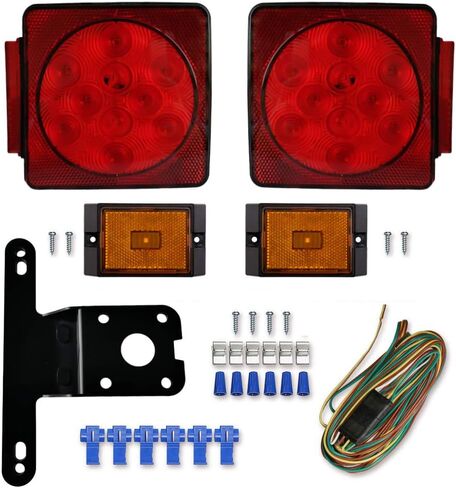 LED Waterproof Trailer Tail Lights Kit Submersible Tail Lamp Running Stop Turn Signal Brake Marker Reversing Backup Light for Truck RV Pickup Bus Towing Vehicle DC12V,Universal in Saudi Arabia