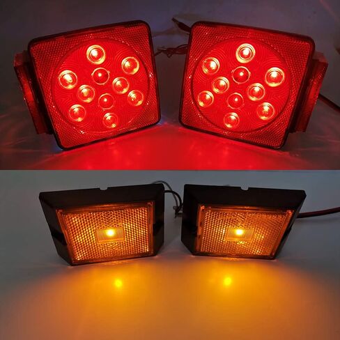 LED Waterproof Trailer Tail Lights Kit Submersible Tail Lamp Running Stop Turn Signal Brake Marker Reversing Backup Light for Truck RV Pickup Bus Towing Vehicle DC12V,Universal in Saudi Arabia