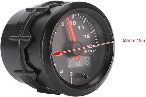 Qiilu Pyrometer Exhaust Gas Temperature EGT Gauge Kit, 7 Color 300-1300 Celsius Pyrometer Kit 2-1/16" 52mm with Sensor Black Dial Universal for Car Vehicle Automotive in Saudi Arabia