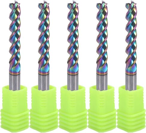 4mm Carbide Square End Mill for Aluminum & Copper Applications, 3-Flute End Mill,17mm Cutting Length, 4mm Shank,DLC Coating, CNC Router Bits, End Mill Bits, High Feed U-Type Design in Saudi Arabia